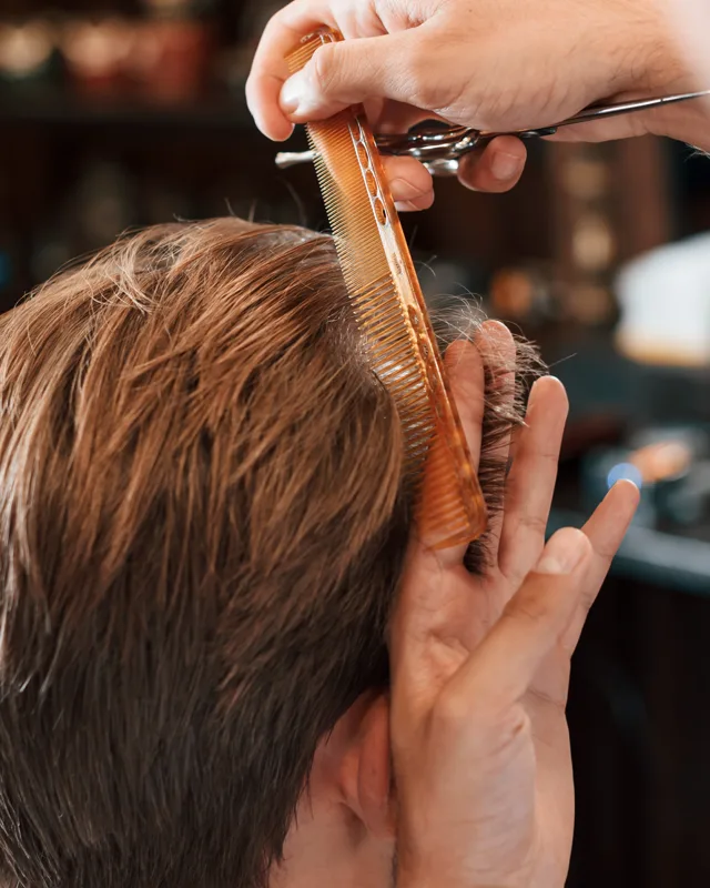 Beard shaping at the shop
